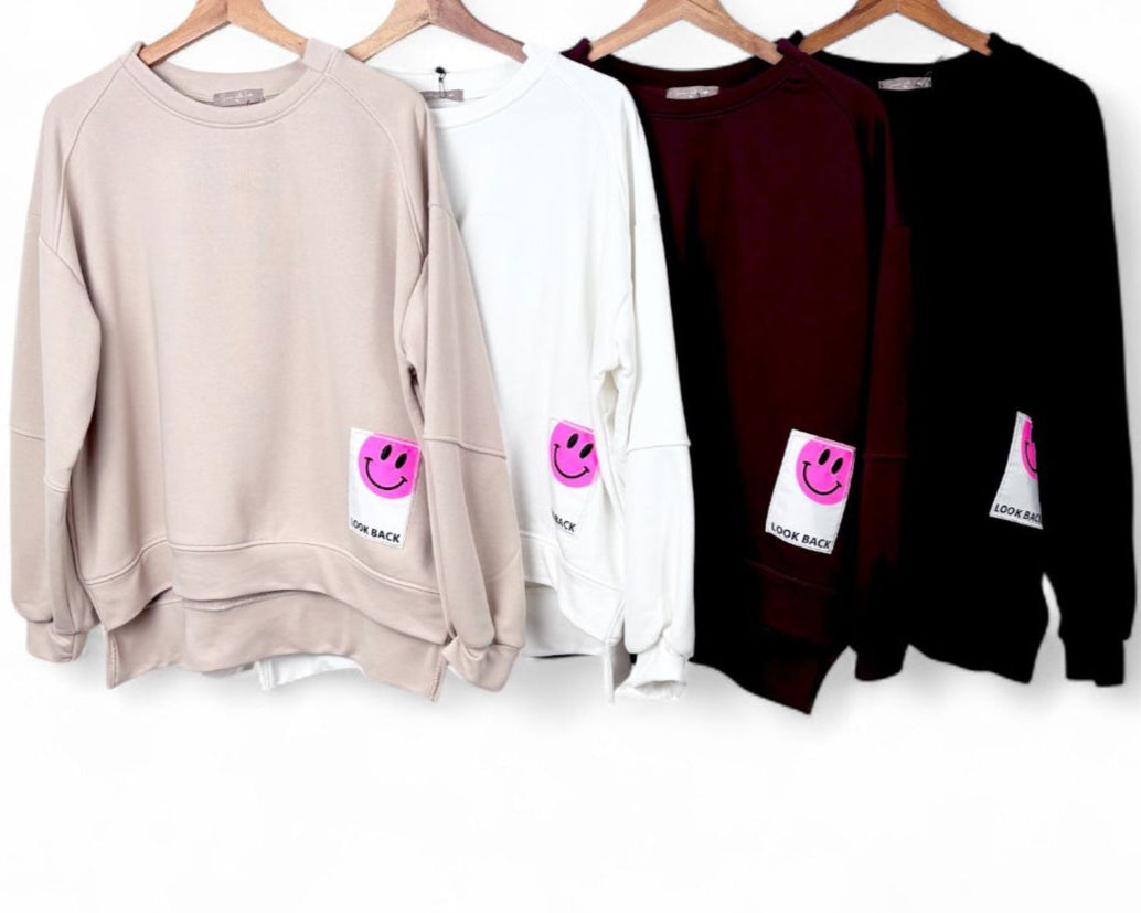 Sweater mit Smiley-Patch