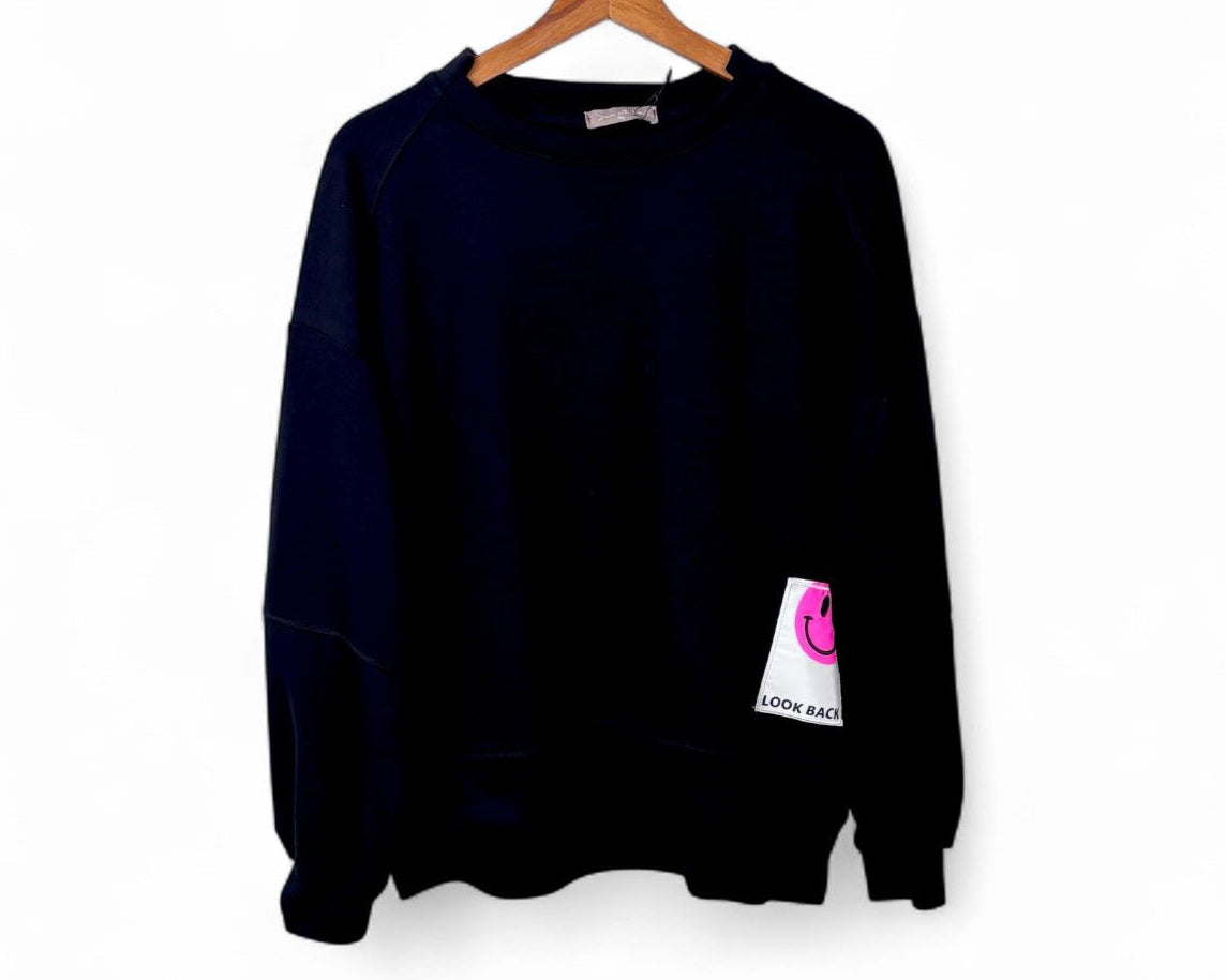 Sweater mit Smiley-Patch